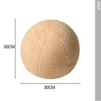 HKM-941971 Round Spherical Decorative Cushion Pillow – Modern Solid Color in White, Sea Blue, Matcha, Camel, Lotus Root