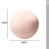 HKM-941971 Round Spherical Decorative Cushion Pillow – Modern Solid Color in White, Sea Blue, Matcha, Camel, Lotus Root