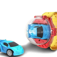 HKM-942163 Mini Cartoon Watch Remote Control Car Toy with Lights and USB Charging