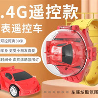 HKM-942163 Mini Cartoon Watch Remote Control Car Toy with Lights and USB Charging