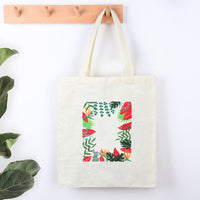 HKM-942163 Modern Minimalist Canvas Bag Kit for Embroidery - Suzhou Embroidery, 34x40cm, Includes Fabric & Threads