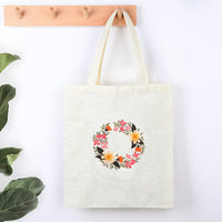 HKM-942163 Modern Minimalist Canvas Bag Kit for Embroidery - Suzhou Embroidery, 34x40cm, Includes Fabric & Threads