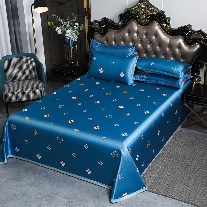 HKM-942163 Summer Sleeping Mat Set - Ice Silk Viscose Fiber, Bed Sheet & Pillowcases, 2.3x2.5m