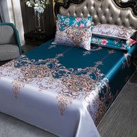 HKM-942163 Summer Sleeping Mat Set - Ice Silk Viscose Fiber, Bed Sheet & Pillowcases, 2.3x2.5m