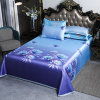 HKM-942163 Summer Sleeping Mat Set - Ice Silk Viscose Fiber, Bed Sheet & Pillowcases, 2.3x2.5m