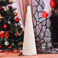 HKM-942291 All White Snowflake Flannel Christmas Tree Decoration - 45cm High, Plush Ornament