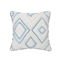 HKM-942291 Geometric Pattern Tufted Pillow in Blue and White - Nordic Style 45x45 & 30x50