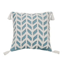 HKM-942291 Geometric Pattern Tufted Pillow in Blue and White - Nordic Style 45x45 & 30x50