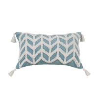 HKM-942291 Geometric Pattern Tufted Pillow in Blue and White - Nordic Style 45x45 & 30x50