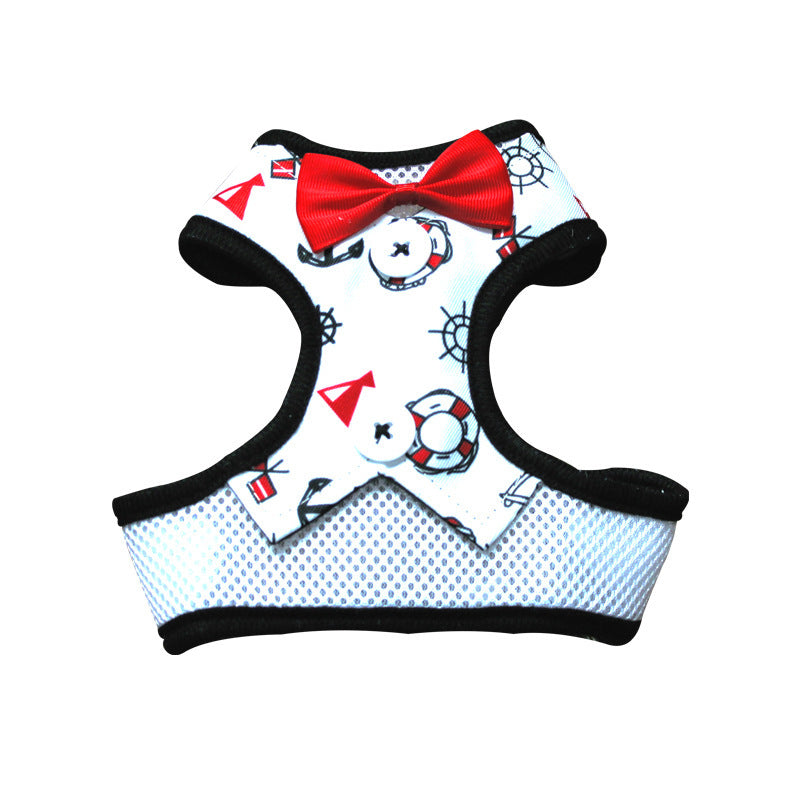 HKM-942355 Teddy Vest-Style Bow Evening Dress for Small Dogs with Chest Strap in Various Colors