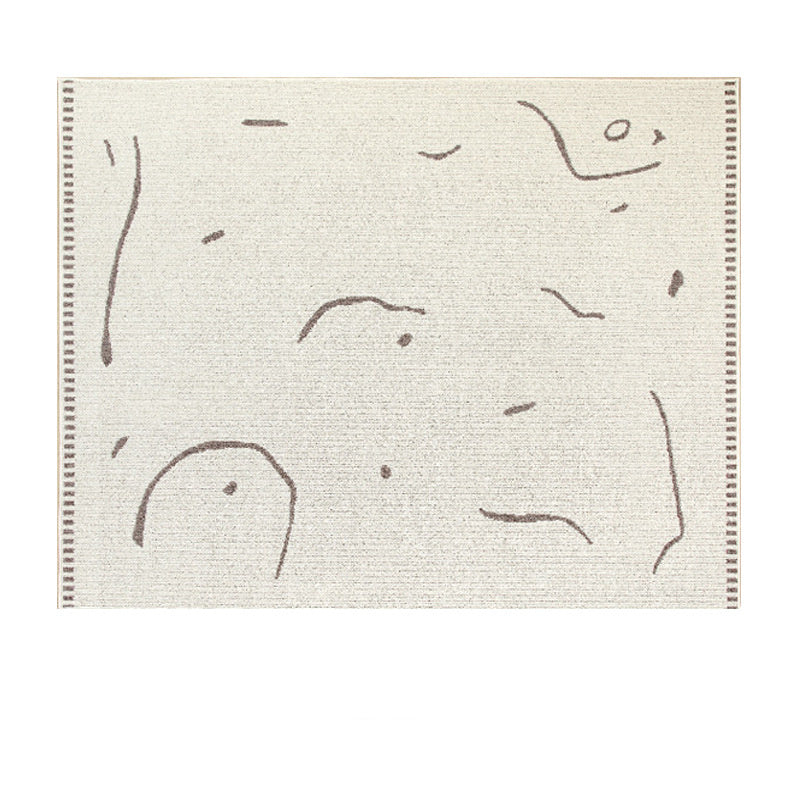 HKM-942547 Korean-Style Rectangle Geometric Pattern Thicker Bedside Carpet – Multiple Sizes Available