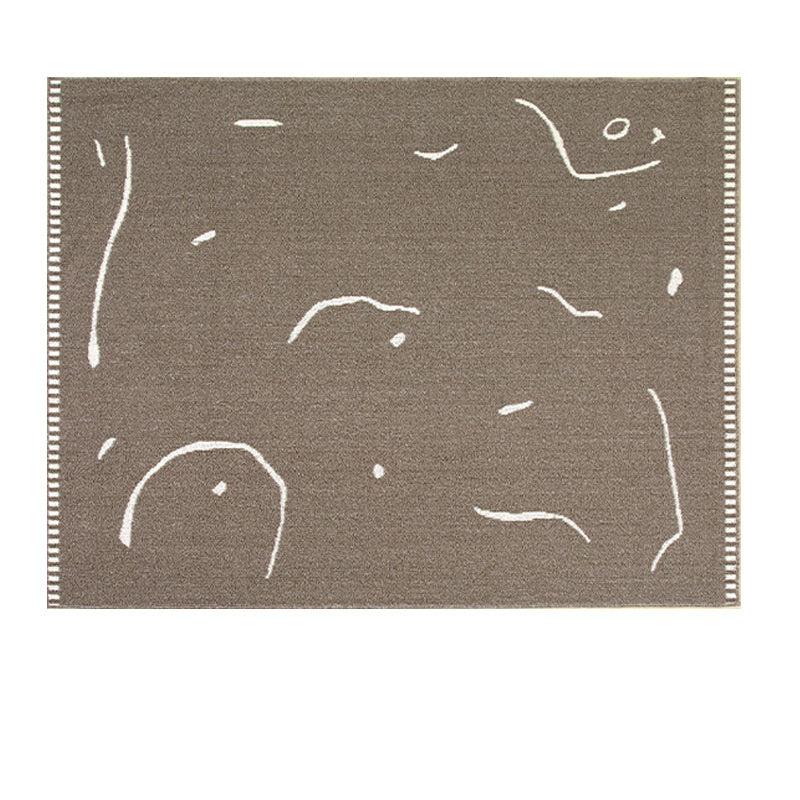 HKM-942547 Korean-Style Rectangle Geometric Pattern Thicker Bedside Carpet – Multiple Sizes Available