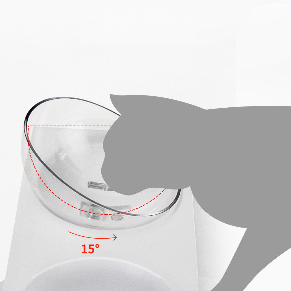 HKM-942675 Dual-Compartment Plastic Dog Bowl for Food and Water - White ABS Design