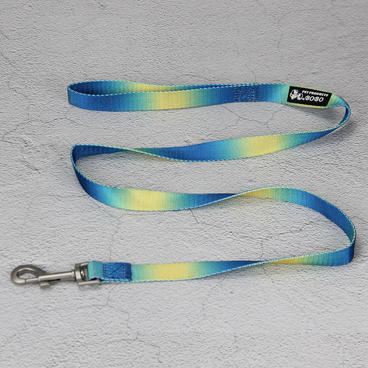 HKM-942675 Gradient Color Dog Leash Set - Includes Collars, Bracelets, and Chest Harnesses in Various Shades