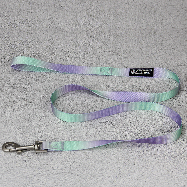 HKM-942675 Gradient Color Dog Leash Set - Includes Collars, Bracelets, and Chest Harnesses in Various Shades