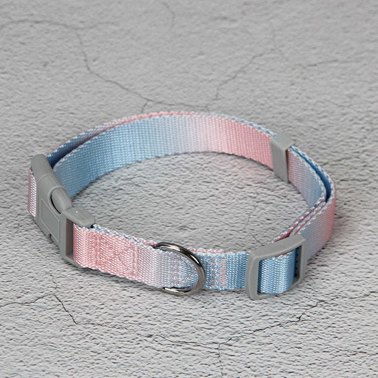 HKM-942675 Gradient Color Dog Leash Set - Includes Collars, Bracelets, and Chest Harnesses in Various Shades