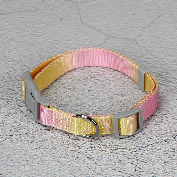 HKM-942675 Gradient Color Dog Leash Set - Includes Collars, Bracelets, and Chest Harnesses in Various Shades