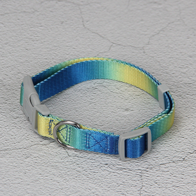 HKM-942675 Gradient Color Dog Leash Set - Includes Collars, Bracelets, and Chest Harnesses in Various Shades