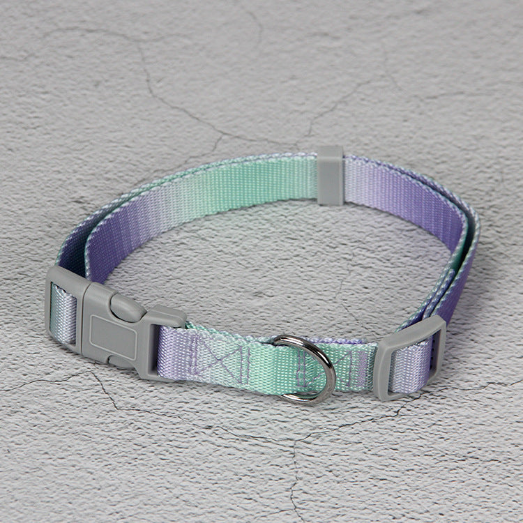 HKM-942675 Gradient Color Dog Leash Set - Includes Collars, Bracelets, and Chest Harnesses in Various Shades