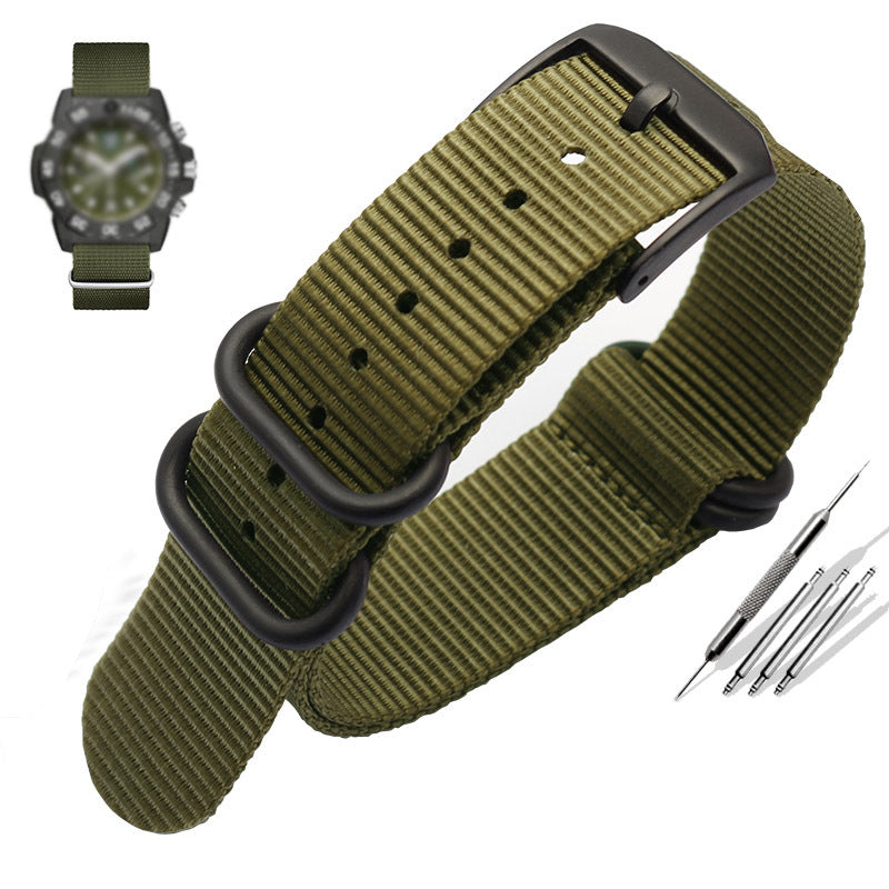 HKM-942675 Nylon Canvas Water Ghost Watch Strap - Breathable Comfort, Durable Stainless Steel Buckle, 22mm & 23mm Sizes