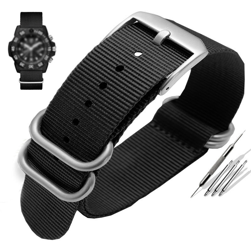 HKM-942675 Nylon Canvas Water Ghost Watch Strap - Breathable Comfort, Durable Stainless Steel Buckle, 22mm & 23mm Sizes
