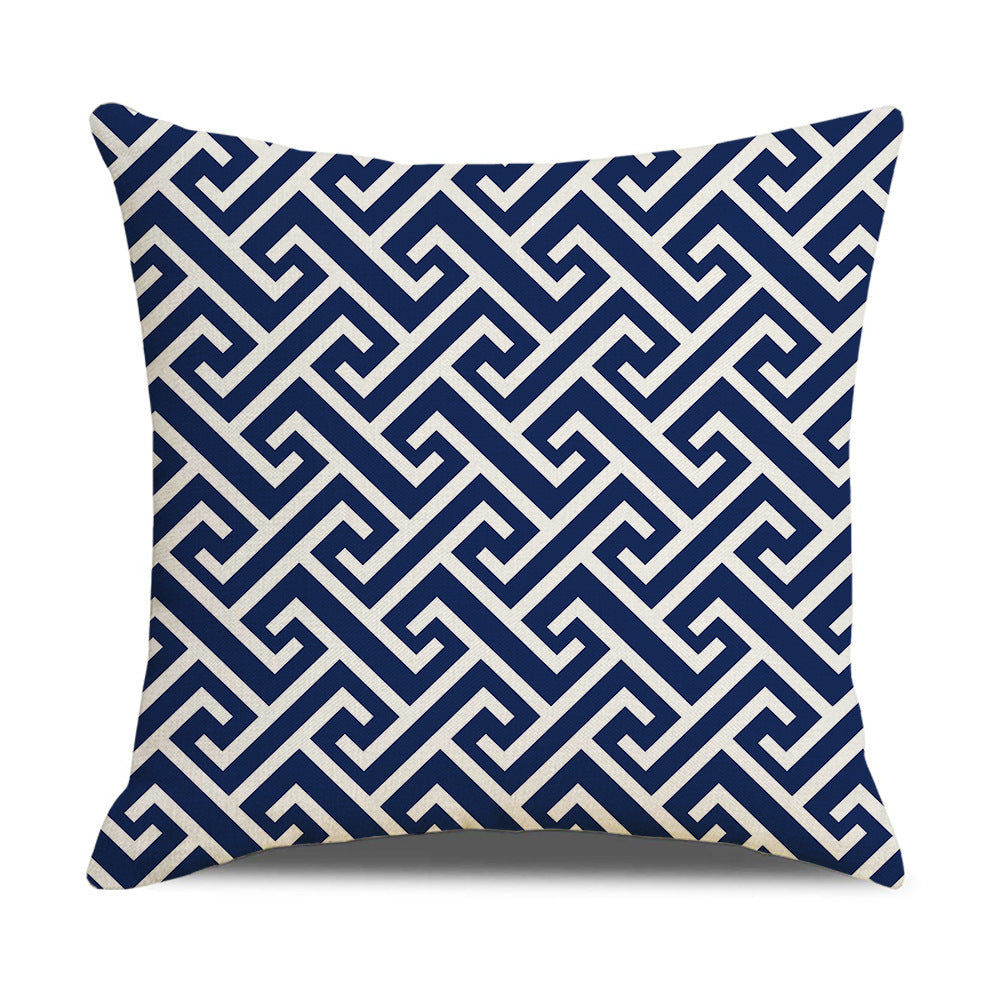 HKM-942867 Linen Geometric Outdoor and Indoor Pillowcase - Modern 45x45cm Cushion Cover