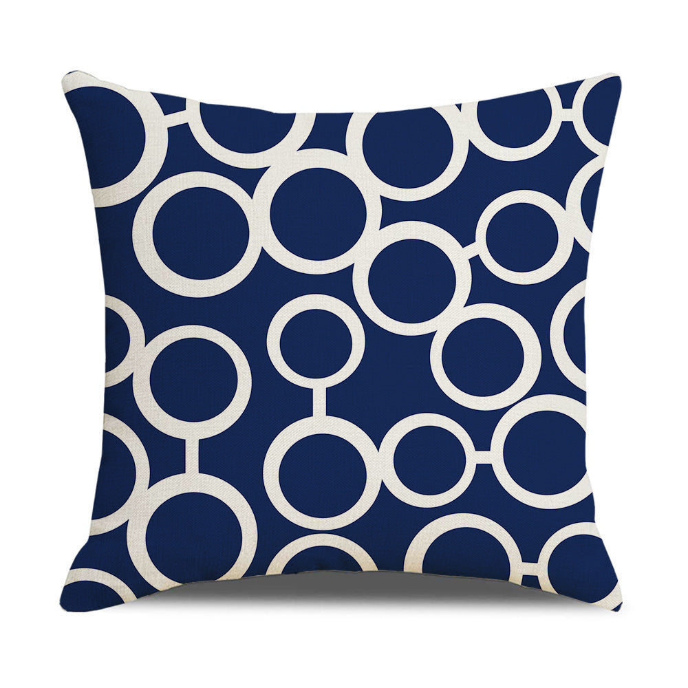 HKM-942867 Linen Geometric Outdoor and Indoor Pillowcase - Modern 45x45cm Cushion Cover