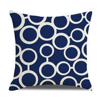 HKM-942867 Linen Geometric Outdoor and Indoor Pillowcase - Modern 45x45cm Cushion Cover