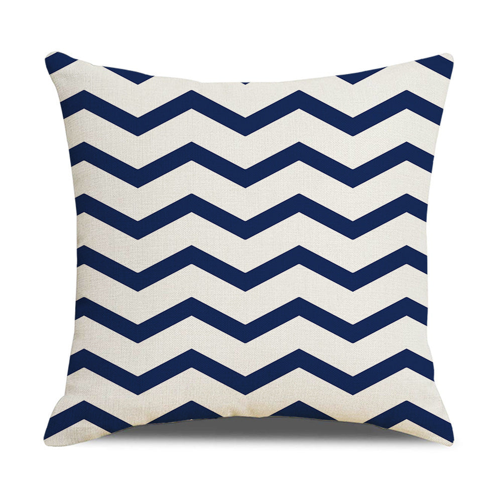 HKM-942867 Linen Geometric Outdoor and Indoor Pillowcase - Modern 45x45cm Cushion Cover