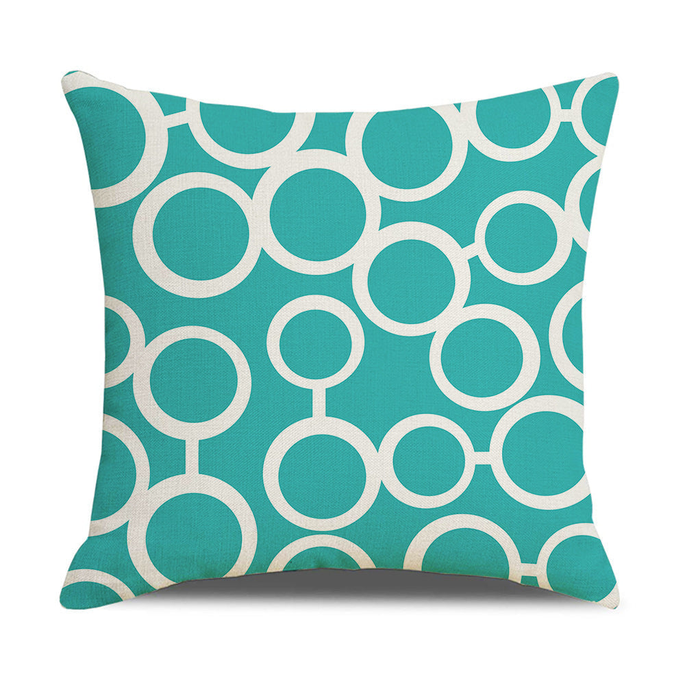 HKM-942867 Linen Geometric Outdoor and Indoor Pillowcase - Modern 45x45cm Cushion Cover