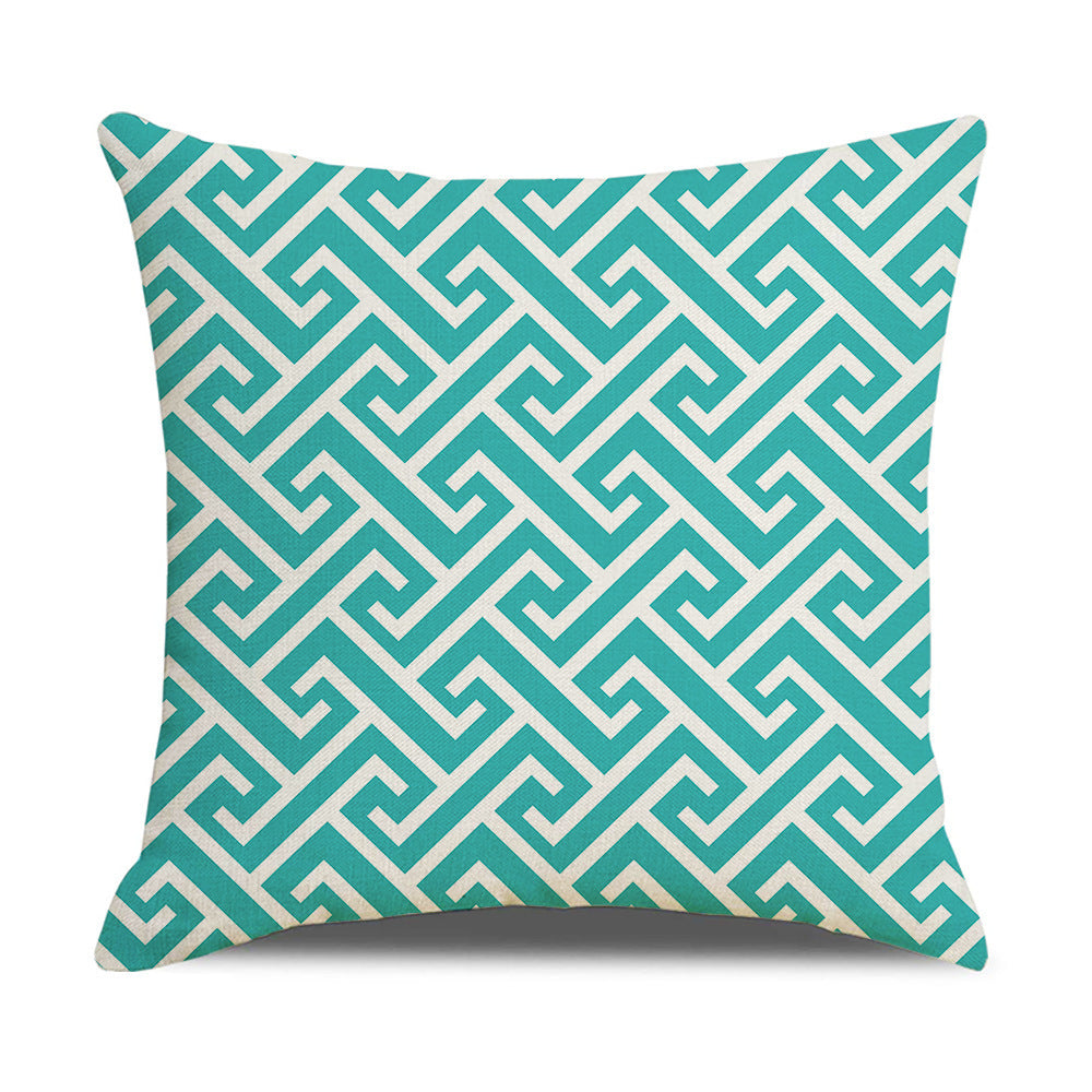 HKM-942867 Linen Geometric Outdoor and Indoor Pillowcase - Modern 45x45cm Cushion Cover