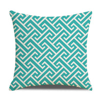 HKM-942867 Linen Geometric Outdoor and Indoor Pillowcase - Modern 45x45cm Cushion Cover