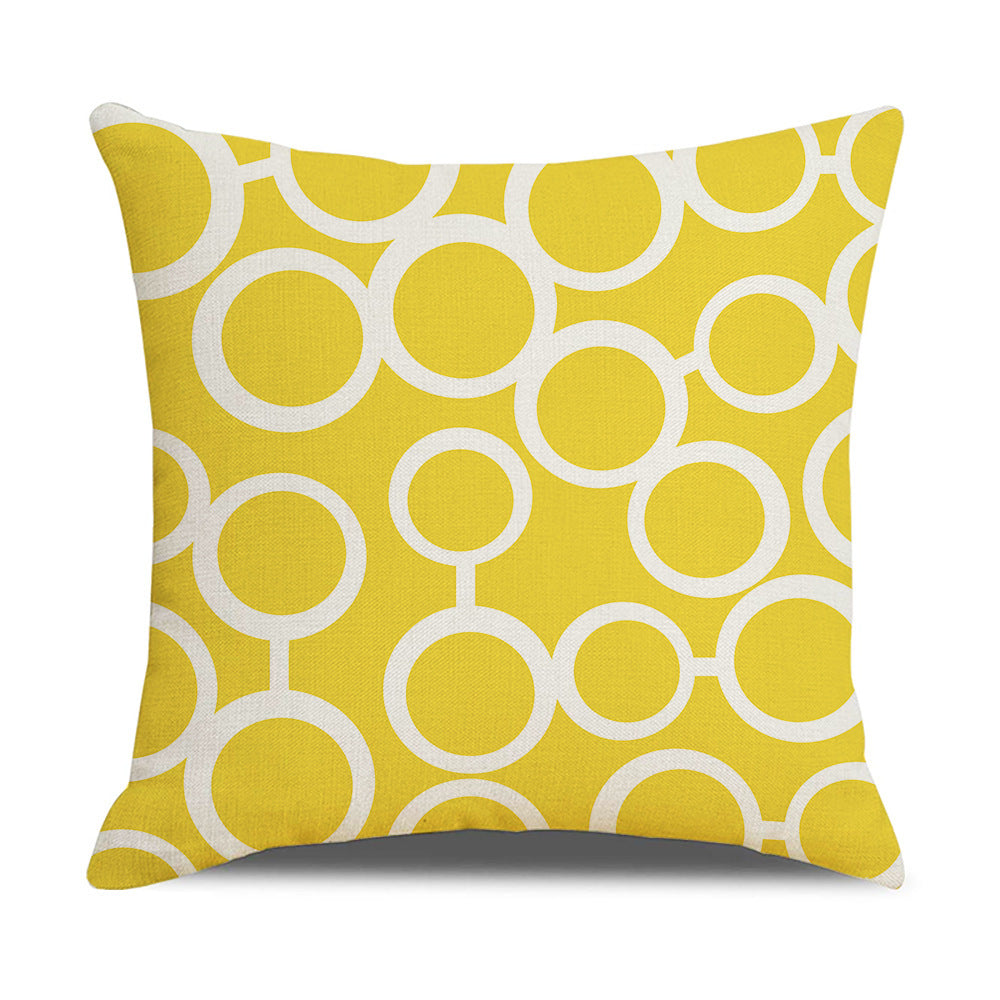 HKM-942867 Linen Geometric Outdoor and Indoor Pillowcase - Modern 45x45cm Cushion Cover