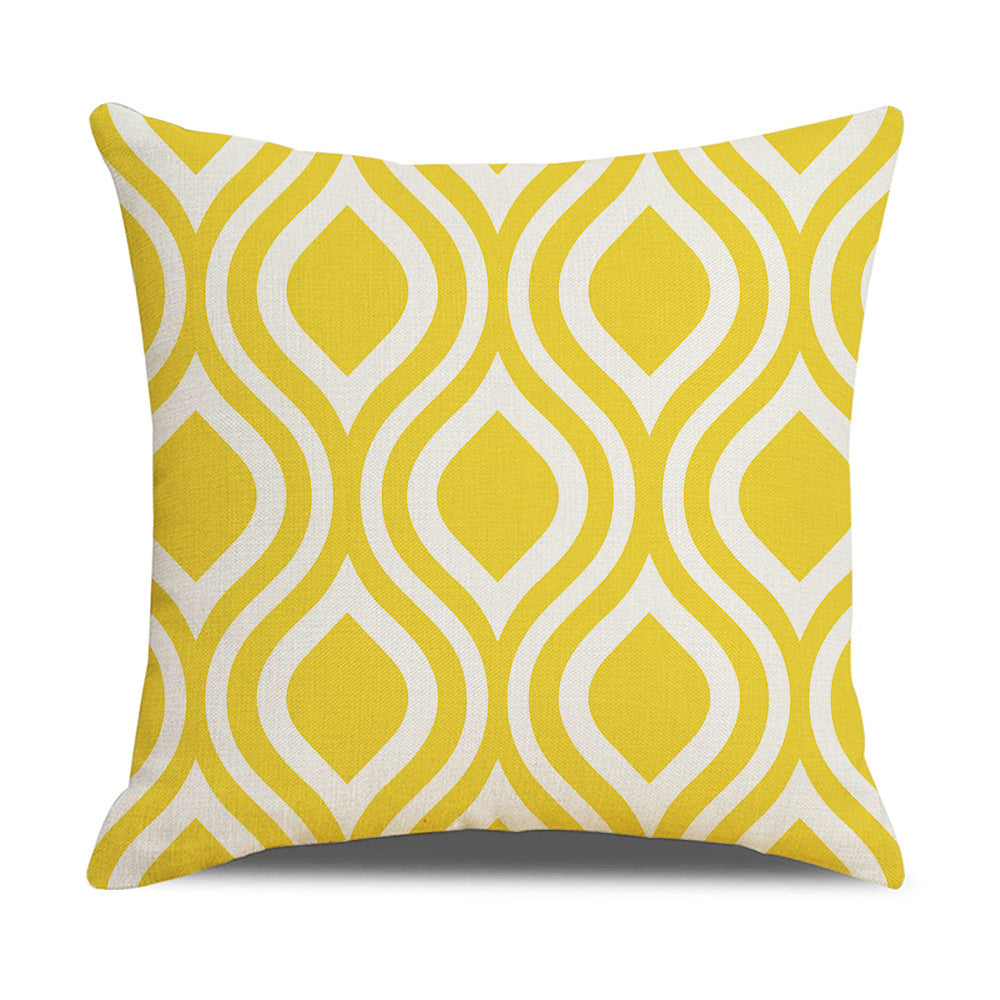 HKM-942867 Linen Geometric Outdoor and Indoor Pillowcase - Modern 45x45cm Cushion Cover