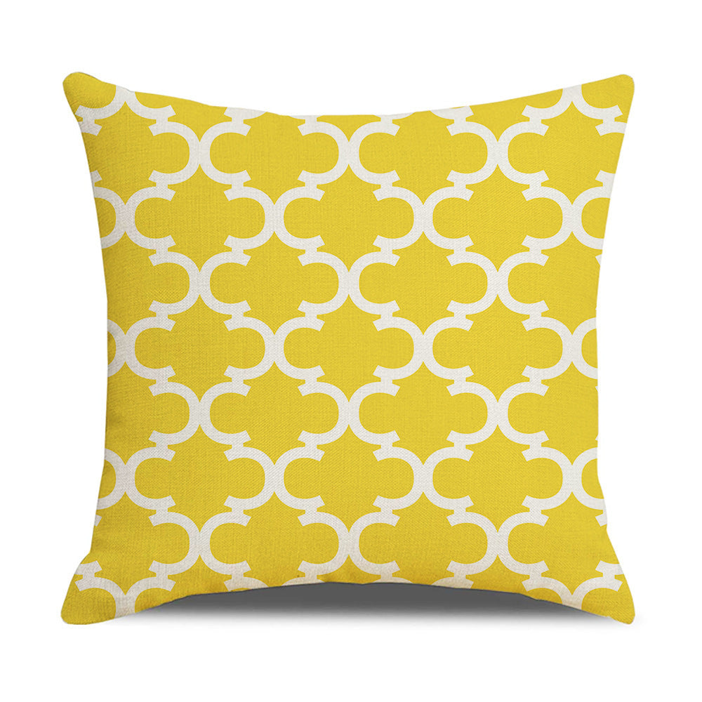 HKM-942867 Linen Geometric Outdoor and Indoor Pillowcase - Modern 45x45cm Cushion Cover