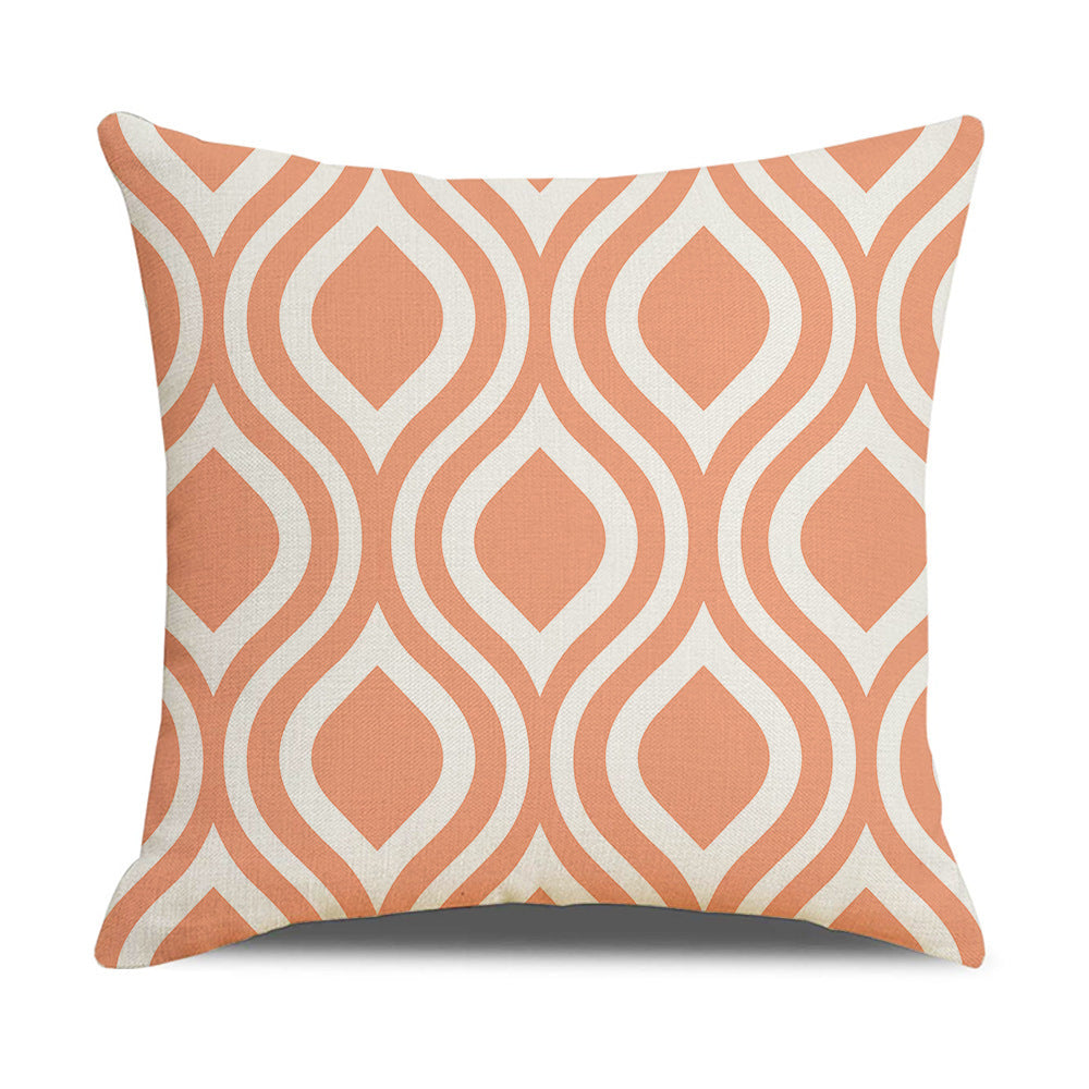HKM-942867 Linen Geometric Outdoor and Indoor Pillowcase - Modern 45x45cm Cushion Cover