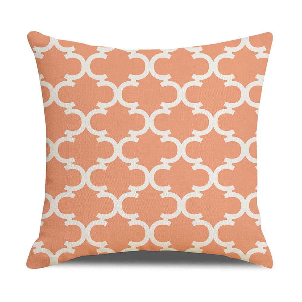 HKM-942867 Linen Geometric Outdoor and Indoor Pillowcase - Modern 45x45cm Cushion Cover