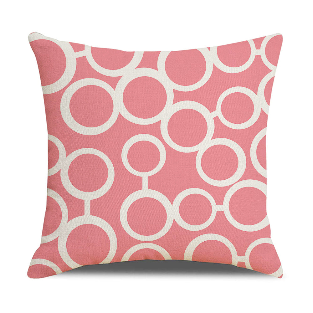 HKM-942867 Linen Geometric Outdoor and Indoor Pillowcase - Modern 45x45cm Cushion Cover
