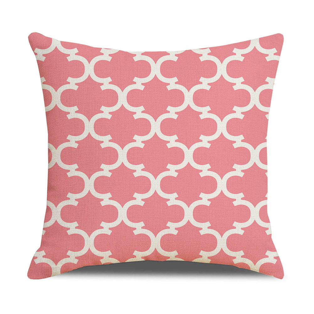 HKM-942867 Linen Geometric Outdoor and Indoor Pillowcase - Modern 45x45cm Cushion Cover