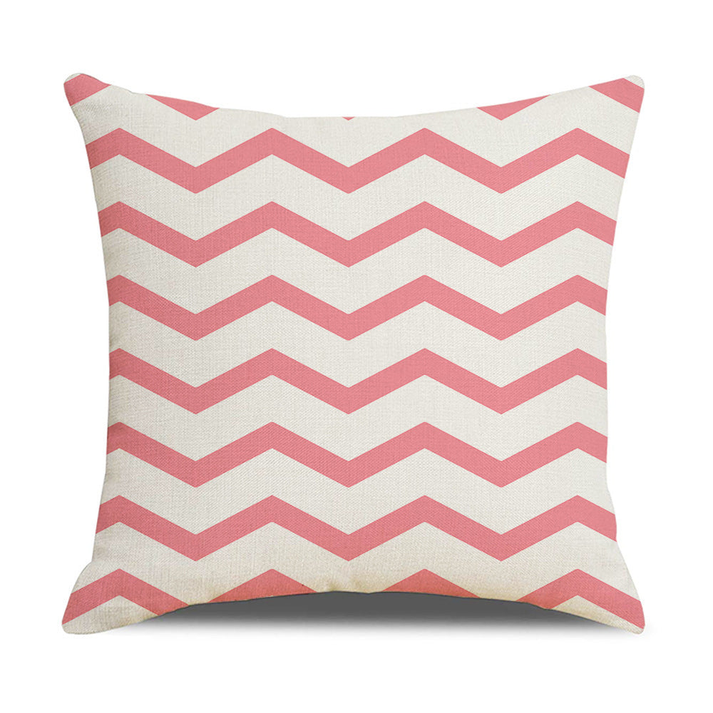 HKM-942867 Linen Geometric Outdoor and Indoor Pillowcase - Modern 45x45cm Cushion Cover