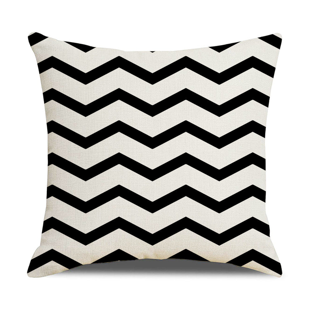 HKM-942867 Linen Geometric Outdoor and Indoor Pillowcase - Modern 45x45cm Cushion Cover