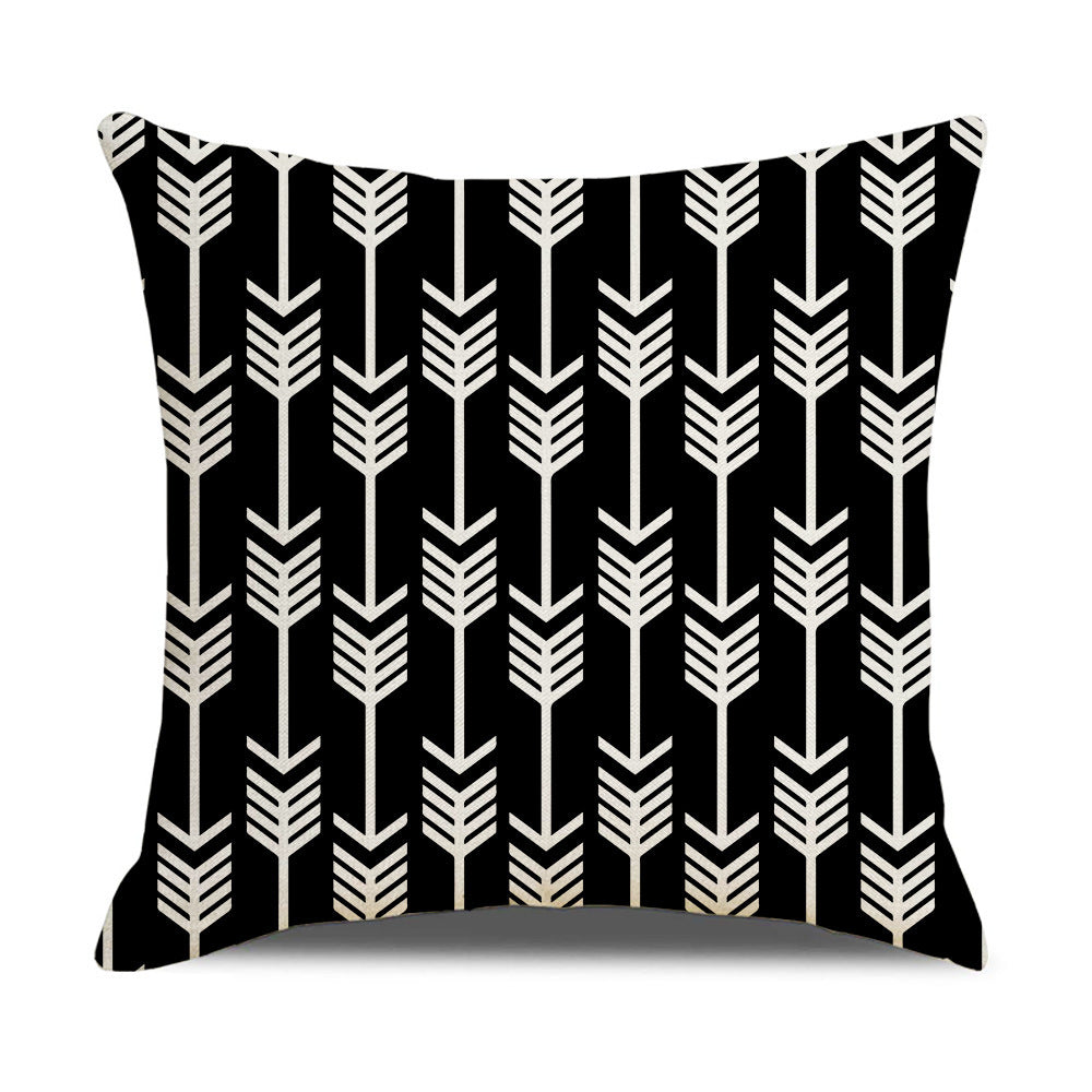 HKM-942867 Linen Geometric Outdoor and Indoor Pillowcase - Modern 45x45cm Cushion Cover