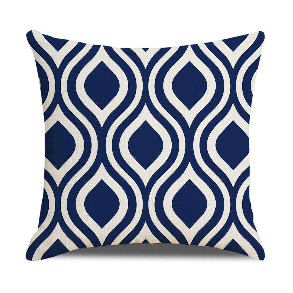 HKM-942867 Linen Geometric Outdoor and Indoor Pillowcase - Modern 45x45cm Cushion Cover