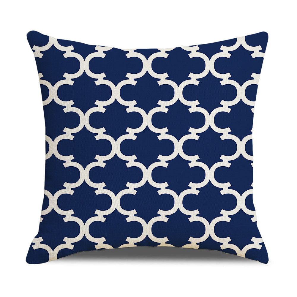 HKM-942867 Linen Geometric Outdoor and Indoor Pillowcase - Modern 45x45cm Cushion Cover