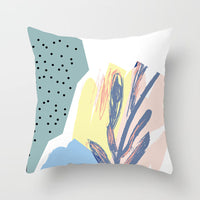 HKM-942995 Geometric Abstract Peachskin Decorative Pillowcase - 45x45cm for Home Decor