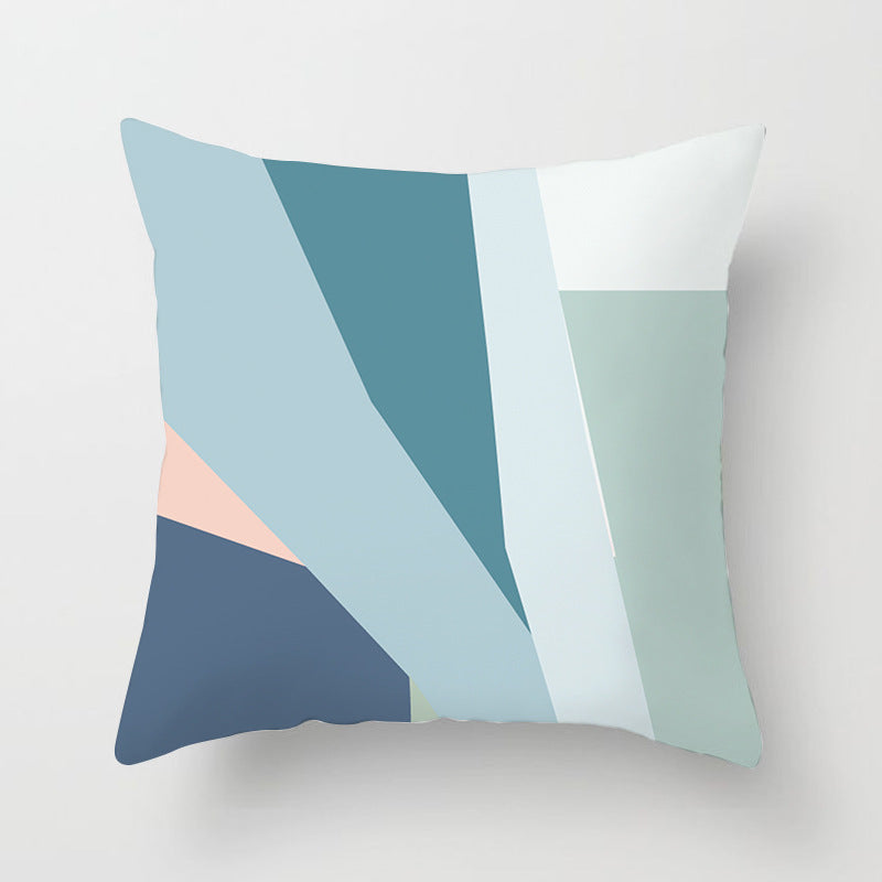 KTX-942995 Geometric Abstract Peachskin Decorative Pillowcase - 45x45cm for Home Decor