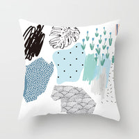 HKM-942995 Geometric Abstract Peachskin Decorative Pillowcase - 45x45cm for Home Decor
