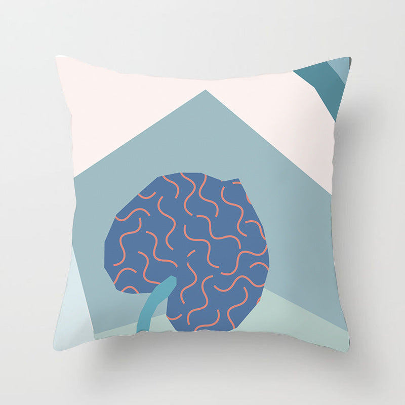 KTX-942995 Geometric Abstract Peachskin Decorative Pillowcase - 45x45cm for Home Decor