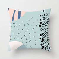 HKM-942995 Geometric Abstract Peachskin Decorative Pillowcase - 45x45cm for Home Decor