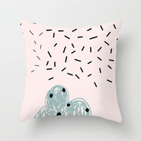 HKM-942995 Geometric Abstract Peachskin Decorative Pillowcase - 45x45cm for Home Decor